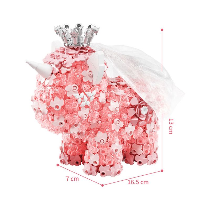 GEKKOSHA 804218 non  HOA KỲ LÂN MÀU HỒNG HUYỀN ẢO CHẢY YING bộ đồ chơi xếp lắp ráp ghép mô hình Arts & Crafts UNICORN 1363 khối