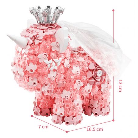 GEKKOSHA 804218 non  HOA KỲ LÂN MÀU HỒNG HUYỀN ẢO CHẢY YING bộ đồ chơi xếp lắp ráp ghép mô hình Arts & Crafts UNICORN 1363 khối