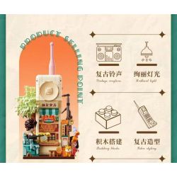 GEKKOSHA 801014 non  NHẶT LẠI KÝ ỨC RETRO BIG BROTHER bộ đồ chơi xếp lắp ráp ghép mô hình TIME MEMORY RETRO CELL PHONE