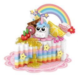 LOZ 8808 non  SWEETIEISM BÁNH TẦNG CẦU VỒNG bộ đồ chơi xếp lắp ráp ghép mô hình SWEETHEART DOCTRINE 230 khối