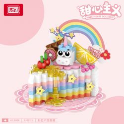 LOZ 8808 non  SWEETIEISM BÁNH TẦNG CẦU VỒNG bộ đồ chơi xếp lắp ráp ghép mô hình SWEETHEART DOCTRINE 230 khối