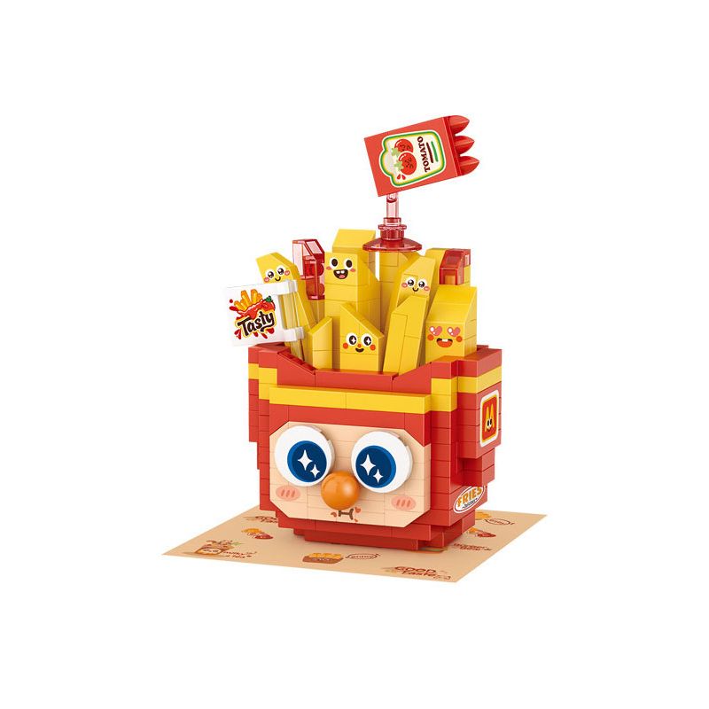 LOZ 8810 non  CHỦ NGHĨA NGỌT NGÀO KHOAI TÂY CHIÊN KIỂU PHÁP VUI VẺ bộ đồ chơi xếp lắp ráp ghép mô hình Creator SWEETHEART DOCTRINE Sáng Tạo 250 khối