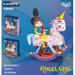 KAIDO KD99006-3 99006-3 non  NGỰA BẬP BÊNH ALICE bộ đồ chơi xếp lắp ráp ghép mô hình ANGEL GIRL 559 khối