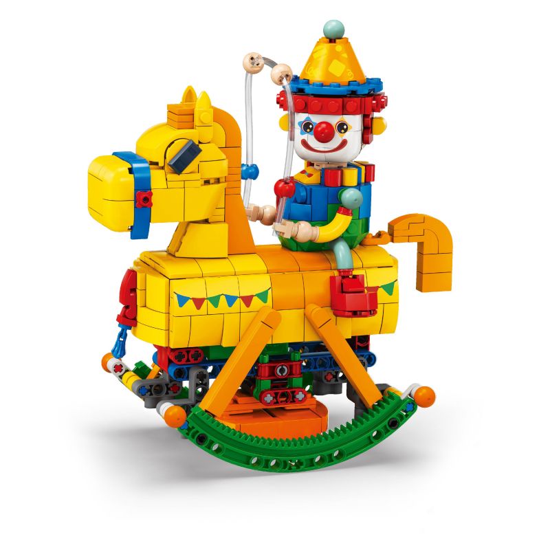 KAIDO KD99006-2 99006-2 non  ROCKING HORSE CHÚ HỀ NGHỊCH NGỢM bộ đồ chơi xếp lắp ráp ghép mô hình CLOWN 590 khối
