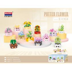 BALODY 21179 non  CHUYỆN GIỮA HOA 12 PHONG CÁCH bộ đồ chơi xếp lắp ráp ghép mô hình Creator POTTED FLOWER Sáng Tạo 1666 khối