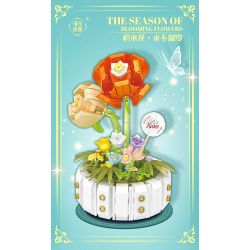 WEILE CHUANGXIANG 2141 non  HOA HỒNG bộ đồ chơi xếp lắp ráp ghép mô hình Creator Sáng Tạo 482 khối