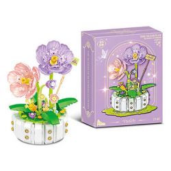 WEILE CHUANGXIANG 2140 non  MÀU TÍM bộ đồ chơi xếp lắp ráp ghép mô hình Creator Sáng Tạo 468 khối