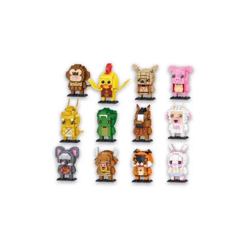 ZHEGAO 991005 non  BIỂU TƯỢNG CUNG HOÀNG ĐẠO bộ đồ chơi xếp lắp ráp ghép mô hình Brickheadz Nhân Vật Đầu To 995 khối