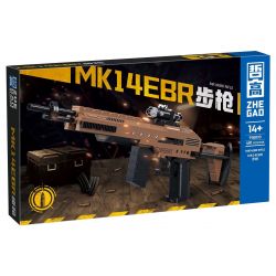 ZHEGAO 918010 non  SÚNG TRƯỜNG MK14EBR bộ đồ chơi xếp lắp ráp ghép mô hình Military Army MK14EBR RIFLE Quân Sự Bộ Đội 481 khối