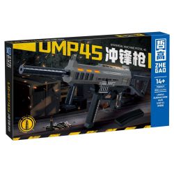 ZHEGAO 918007 non  SÚNG TIỂU LIÊN UMP45 bộ đồ chơi xếp lắp ráp ghép mô hình Military Army UNIVERSAL MACHINE PISTOL 45 Quân Sự Bộ Đội 555 khối