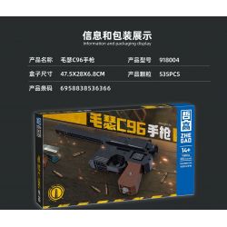 ZHEGAO 918004 non  SÚNG NGẮN MAUSER C96 bộ đồ chơi xếp lắp ráp ghép mô hình Military Army Quân Sự Bộ Đội 535 khối