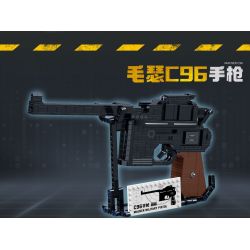 ZHEGAO 918004 non  SÚNG NGẮN MAUSER C96 bộ đồ chơi xếp lắp ráp ghép mô hình Military Army Quân Sự Bộ Đội 535 khối