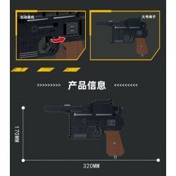 ZHEGAO 918004 non  SÚNG NGẮN MAUSER C96 bộ đồ chơi xếp lắp ráp ghép mô hình Military Army Quân Sự Bộ Đội 535 khối