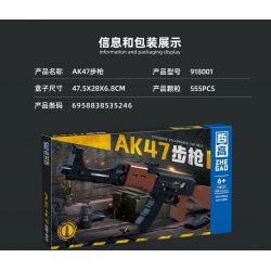 ZHEGAO 918001 non  SÚNG TRƯỜNG AK47 bộ đồ chơi xếp lắp ráp ghép mô hình Military Army AUTOMATIC KALASHNIKOV 1947 RIFLE Quân Sự Bộ Đội 555 khối