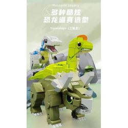 QIZHILE 90090 non  DI TÍCH KỶ NGUYÊN MESOZOI KHỦNG LONG CỔ ĐẠI bộ đồ chơi xếp lắp ráp ghép mô hình MESOZOIC LEGACY