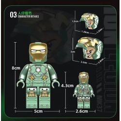 RENZAIMA 796 non  NGƯỜI SẮT MK37 bộ đồ chơi xếp lắp ráp ghép mô hình Super Heroes IRON LEGION MK37 Siêu Nhân Anh Hùng 506 khối