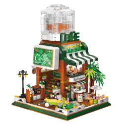 ZHEGAO 612001 non  QUÁN CÀ PHÊ TỰ PHỤC VỤ bộ đồ chơi xếp lắp ráp ghép mô hình Creator COFETERIO Sáng Tạo