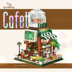 ZHEGAO 612001 non  QUÁN CÀ PHÊ TỰ PHỤC VỤ bộ đồ chơi xếp lắp ráp ghép mô hình Creator COFETERIO Sáng Tạo