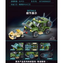 MINGDI LEIBAO K0637 0637 non  TỔ HỢP PHÓNG XE ĐẶC BIỆT BẢO VỆ CAO 4X4 bộ đồ chơi xếp lắp ráp ghép mô hình Military Army 4X4 HIGH PROTECTION SPECIAL VEHICLES Quân Sự Bộ Đội 406 khối