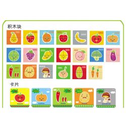 DUBIE 310 non  CÂU ĐỐ VỀ RAU CỦ QUẢ bộ đồ chơi xếp lắp ráp ghép mô hình Pre-School Mẫu Giáo 82 khối