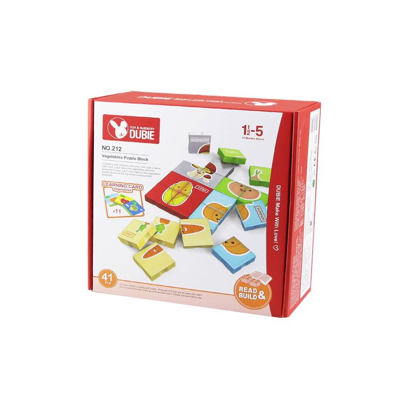 DUBIE 212 non  CÂU ĐỐ VỀ RAU CỦ bộ đồ chơi xếp lắp ráp ghép mô hình Pre-School Mẫu Giáo 41 khối
