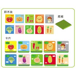DUBIE 212 non  CÂU ĐỐ VỀ RAU CỦ bộ đồ chơi xếp lắp ráp ghép mô hình Pre-School Mẫu Giáo 41 khối