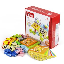 DUBIE 312 non  CÂU ĐỐ VỀ ĐỘNG VẬT bộ đồ chơi xếp lắp ráp ghép mô hình Pre-School Mẫu Giáo 90 khối