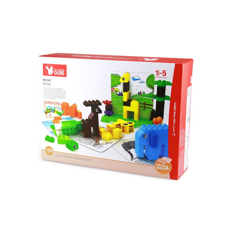 DUBIE 541 non  VƯỜN BÁCH THÚ bộ đồ chơi xếp lắp ráp ghép mô hình Pre-School ZOO Mẫu Giáo 100 khối