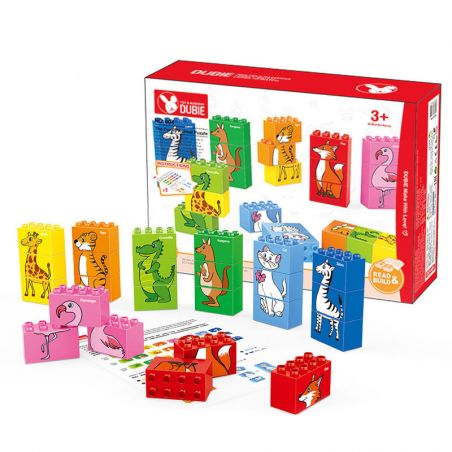 DUBIE 404 non  CÂU ĐỐ VUI VỀ ĐỘNG VẬT bộ đồ chơi xếp lắp ráp ghép mô hình Pre-School THE FUNNY ANIMAL PUZZLE Mẫu Giáo 24 khối