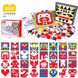DUBIE 405 non  CÂU ĐỐ TƯ DUY HÌNH HỌC bộ đồ chơi xếp lắp ráp ghép mô hình Pre-School GEOMETRIC THINKING PUZZLE Mẫu Giáo 208 khối