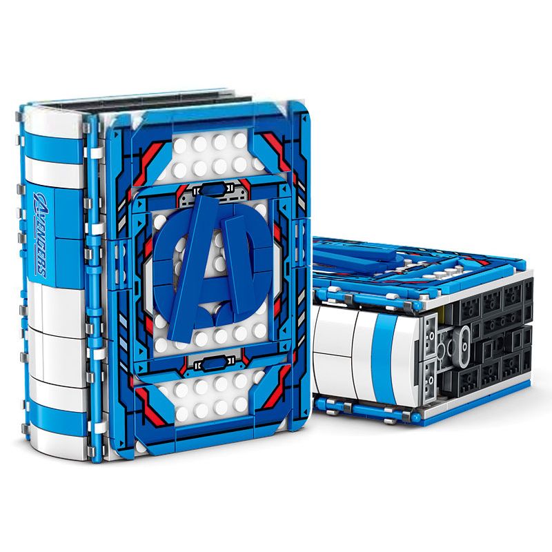 YZ 7076 non  SÁCH BÁO THÙ bộ đồ chơi xếp lắp ráp ghép mô hình Super Heroes Siêu Nhân Anh Hùng 450 khối