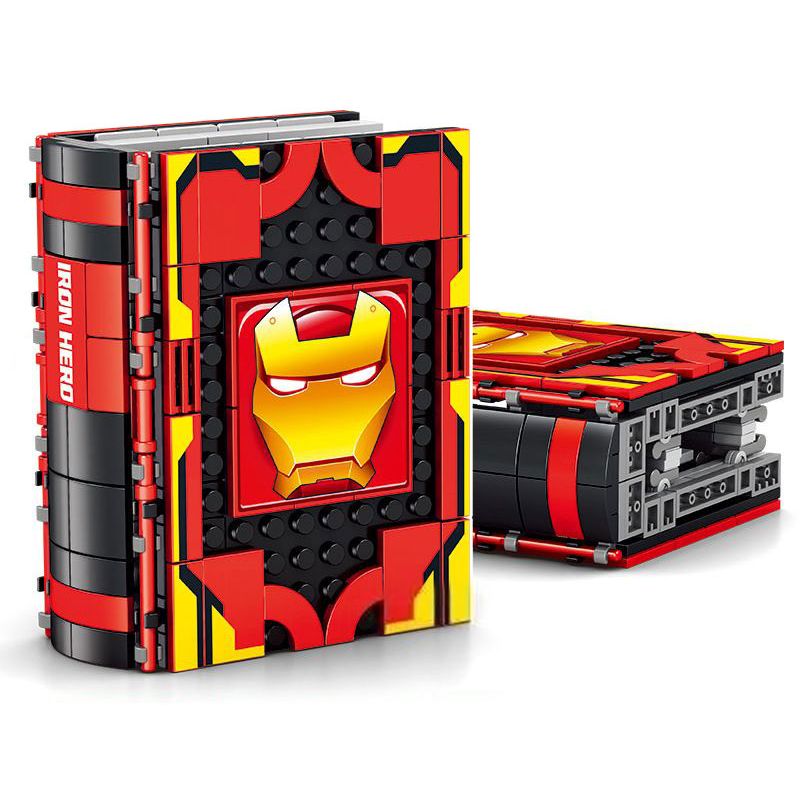 YZ 7075 non  CUỐN SÁCH NGƯỜI SẮT bộ đồ chơi xếp lắp ráp ghép mô hình Super Heroes Siêu Nhân Anh Hùng 445 khối