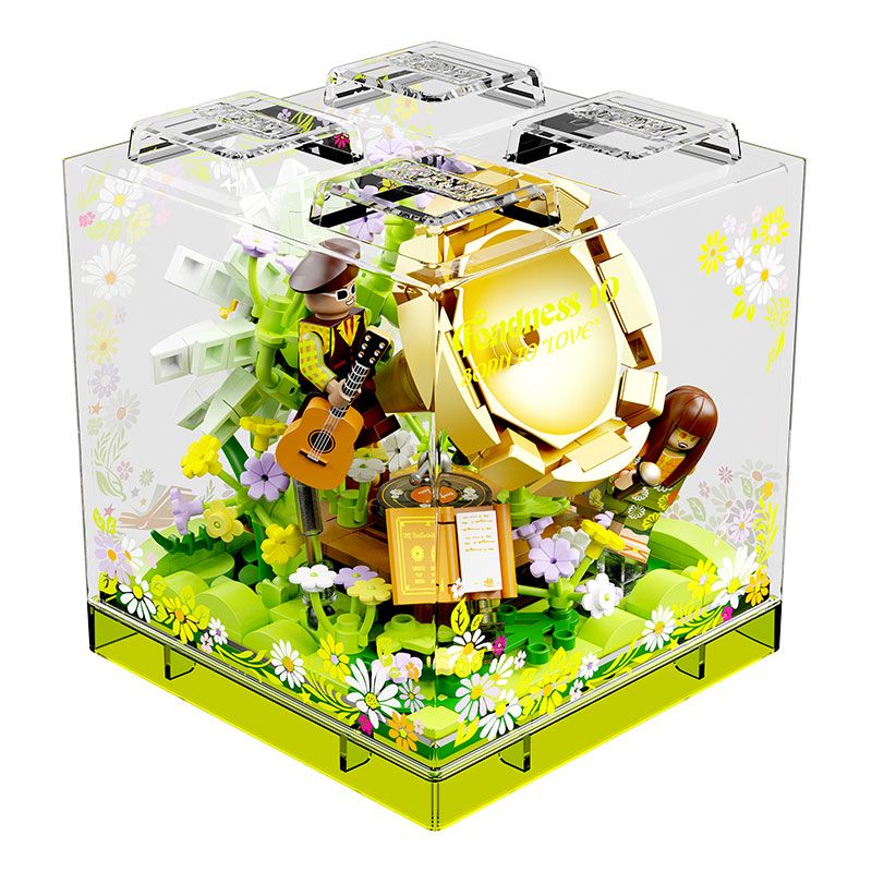 AREA-X AX0098 0098 non  HỘP CẢM HỨNG HOA ĐỒNG TIỀN TÌNH YÊU LÀ KHAO KHÁT bộ đồ chơi xếp lắp ráp ghép mô hình BORN TO LOVE FONDNESS