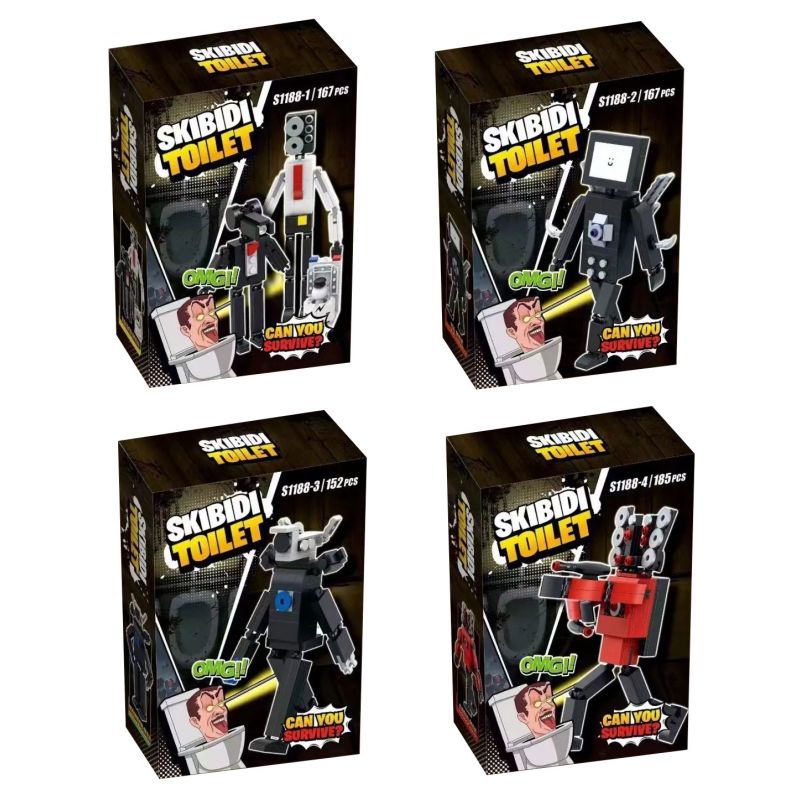 S1188 1188 non  TOILET MAN XÂM LƯỢC 4 MẪU bộ đồ chơi xếp lắp ráp ghép mô hình Movie & Game SKIBIDI TOILET Phim Và Trò Chơi 671 khối
