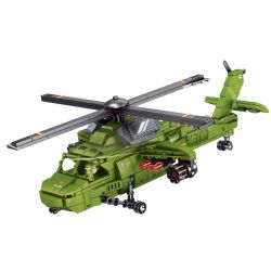 BRUCCO BLK-099 non  QUÂN ĐOÀN SẮT TRỰC THĂNG VŨ TRANG Z-20 bộ đồ chơi xếp lắp ráp ghép mô hình Military Army Quân Sự Bộ Đội 561 khối