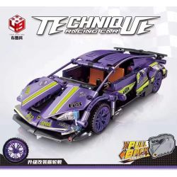 BRUCCO BLK-069 non  XE KÉO LAMBORGHINI BÒ MÀU TÍM bộ đồ chơi xếp lắp ráp ghép mô hình  Kỹ Thuật Công Nghệ Cao Mô Hình Phương Tiện 405 khối