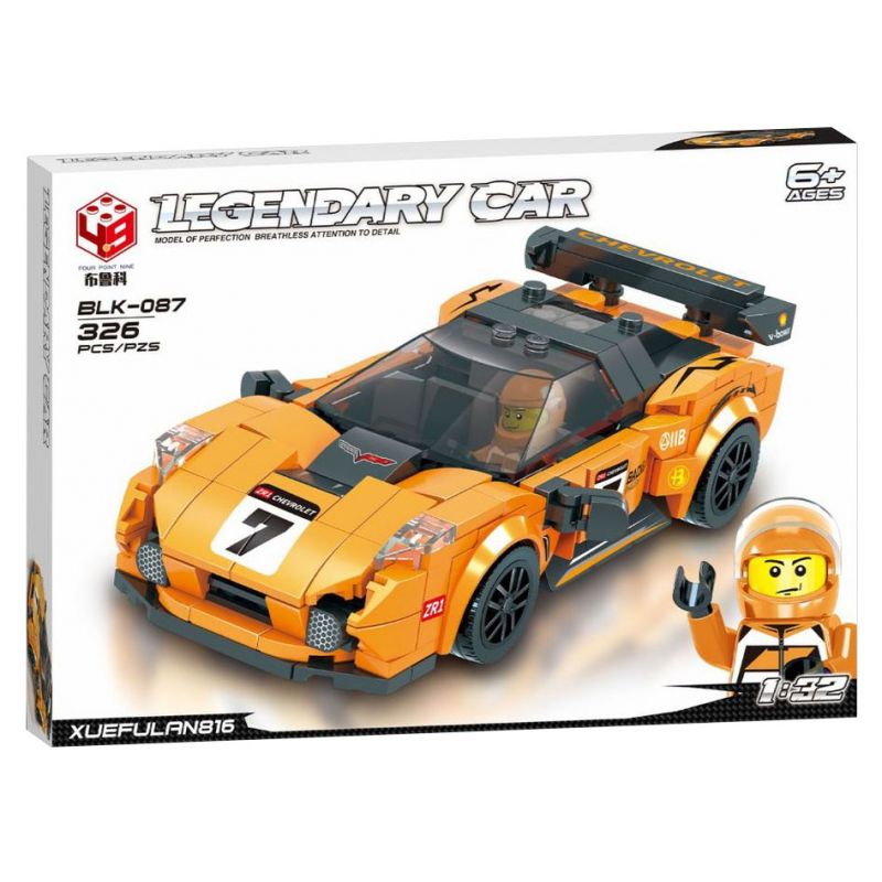 BRUCCO BLK-087 RC-187 non  CHEVROLET ZRI tỷ lệ 1:32 bộ đồ chơi xếp lắp ráp ghép mô hình Speed Champions Racing Cars CORVETTE ZRI Đua Xe Công Thức 326 khối