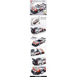 BRUCCO BLK-065 RC-165 non  PORSCHE 911 tỷ lệ 1:32 bộ đồ chơi xếp lắp ráp ghép mô hình Speed Champions Racing Cars Đua Xe Công Thức 314 khối