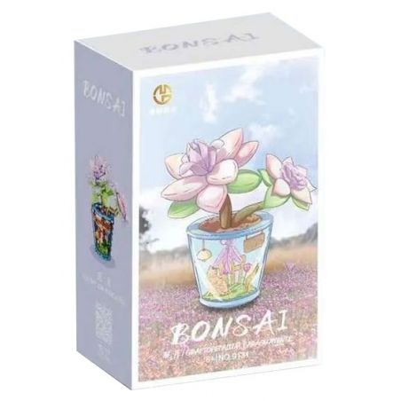 MANGE TECHNOLOGY 9131 non  CHẬU CÂY DỄ THƯƠNG TRĂNG MỜ CHÚ MÈO NGỘ NGHĨNH bộ đồ chơi xếp lắp ráp ghép mô hình Creator BONSAI Sáng Tạo 173 khối