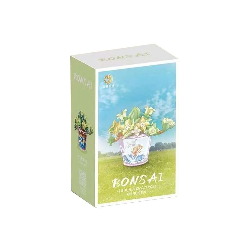 MANGE TECHNOLOGY 9129 non  CHẬU CÂY DỄ THƯƠNG HOA HỒNG VÀ CÁ CHUỒN bộ đồ chơi xếp lắp ráp ghép mô hình Creator BONSAI LOVELYROSE Sáng Tạo 175 khối