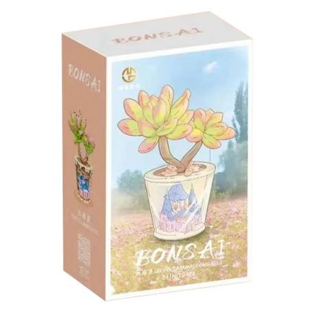 MANGE TECHNOLOGY 9128 non  CHẬU CÂY DỄ THƯƠNG LÂU ĐÀI SEN ĐỎ bộ đồ chơi xếp lắp ráp ghép mô hình Creator BONSAI E.WALTHER Sáng Tạo 173 khối