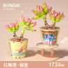 MANGE TECHNOLOGY 9128 non  CHẬU CÂY DỄ THƯƠNG LÂU ĐÀI SEN ĐỎ bộ đồ chơi xếp lắp ráp ghép mô hình Creator BONSAI E.WALTHER Sáng Tạo 173 khối