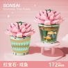 MANGE TECHNOLOGY 9127 non  CHẬU CÂY DỄ THƯƠNG CÁ RUBY bộ đồ chơi xếp lắp ráp ghép mô hình Creator BONSAI ECHEVERIA PINK RUBBY Sáng Tạo 172 khối
