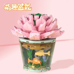 MANGE TECHNOLOGY 9127 non  CHẬU CÂY DỄ THƯƠNG CÁ RUBY bộ đồ chơi xếp lắp ráp ghép mô hình Creator BONSAI ECHEVERIA PINK RUBBY Sáng Tạo 172 khối