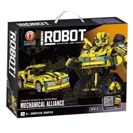 QIANMAI QM00120 00120 non  CÔNG NGHỆ BIẾN HÌNH XE KHOA HỌC VÀ ROBOT GIÁO DỤC BUMBLEBEE bộ đồ chơi xếp lắp ráp ghép mô hình  Kỹ Thuật Công Nghệ Cao Mô Hình Phương Tiện 966 khối