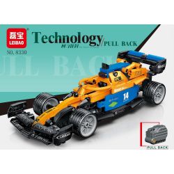 LEIBAO 8330 non  KÉO LÙI ĐUA XE F1 MÀU CAM tỷ lệ 1:22 bộ đồ chơi xếp lắp ráp ghép mô hình  Kỹ Thuật Công Nghệ Cao Mô Hình Phương Tiện 355 khối