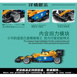 LEIBAO 8330 non  KÉO LÙI ĐUA XE F1 MÀU CAM tỷ lệ 1:22 bộ đồ chơi xếp lắp ráp ghép mô hình  Kỹ Thuật Công Nghệ Cao Mô Hình Phương Tiện 355 khối