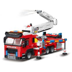 MINGDI LEIBAO K0620 0620 non  MÁY PHUN NƯỚC CHỮA CHÁY bộ đồ chơi xếp lắp ráp ghép mô hình FIRE MECH 916 khối