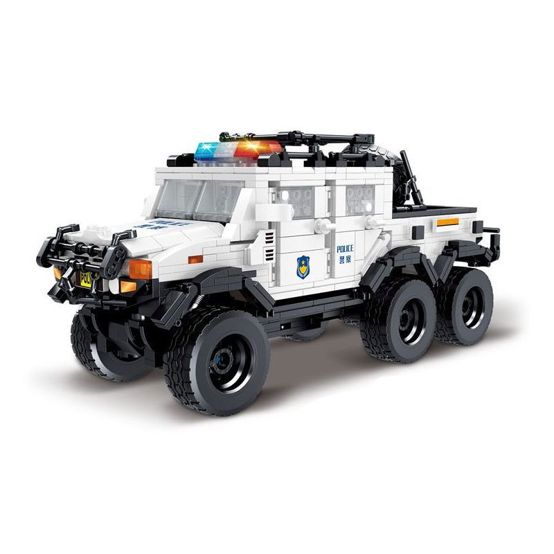 MINGDI LEIBAO K0619 0619 non  CƠ KHÍ CẢNH SÁT DA TRẮNG TIÊN PHONG bộ đồ chơi xếp lắp ráp ghép mô hình Military Army POLICE MECH Quân Sự Bộ Đội 940 khối