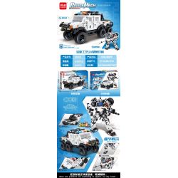 MINGDI LEIBAO K0619 0619 non  CƠ KHÍ CẢNH SÁT DA TRẮNG TIÊN PHONG bộ đồ chơi xếp lắp ráp ghép mô hình Military Army POLICE MECH Quân Sự Bộ Đội 940 khối